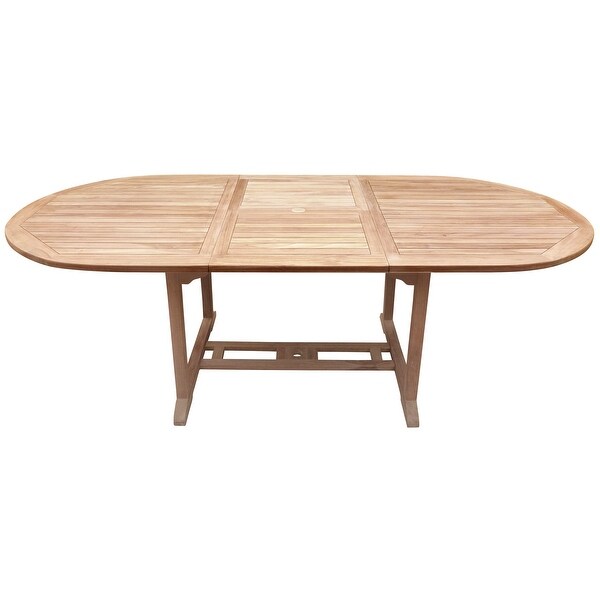 Seven Seas Teak Hawaii Teak Wood Oval Outdoor Patio Extension Table，71 to 94 inch (Table Only)