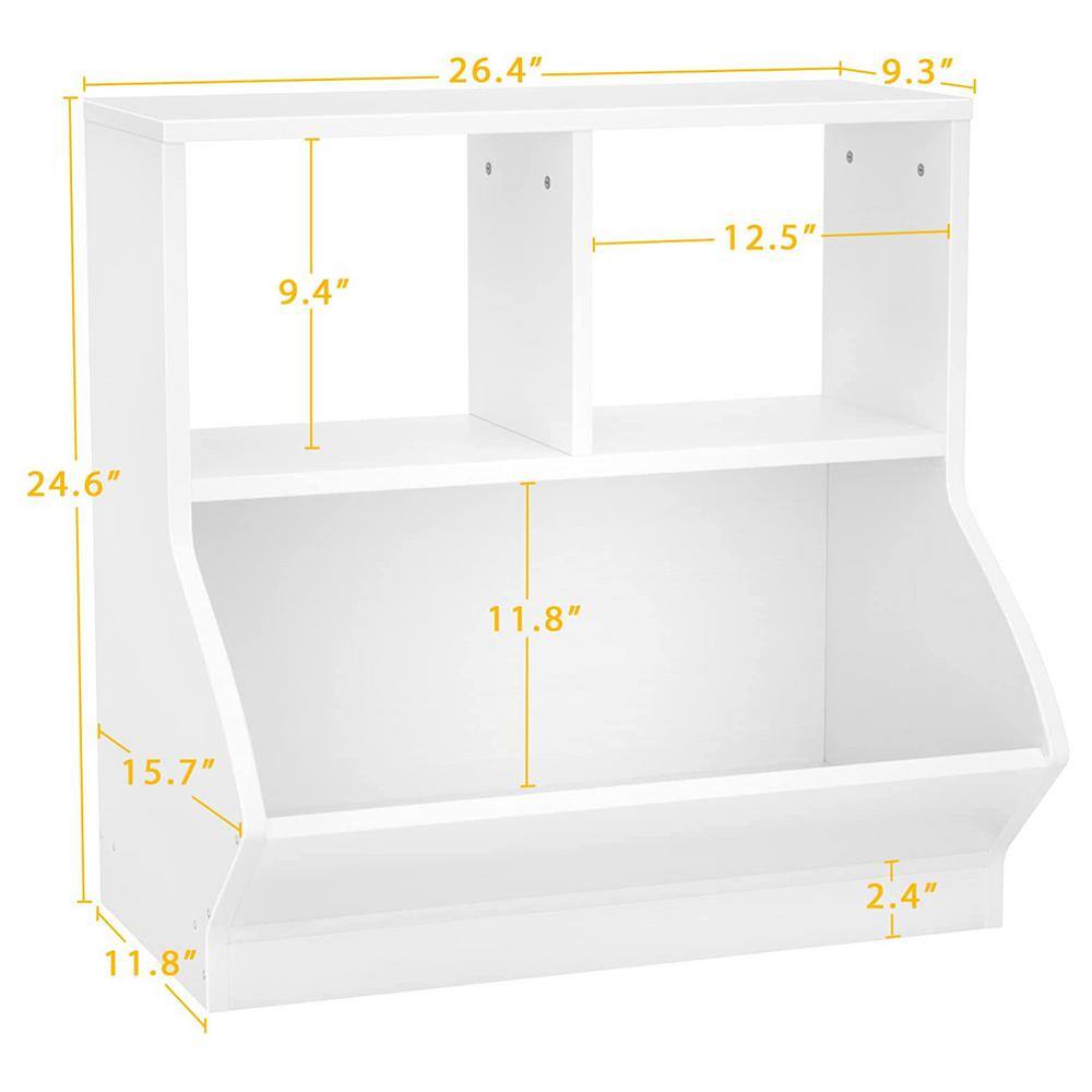 24.6 in. H x 26.4 in. W x 11.8 in. D White Wood 3-Cube Organizer cube-234