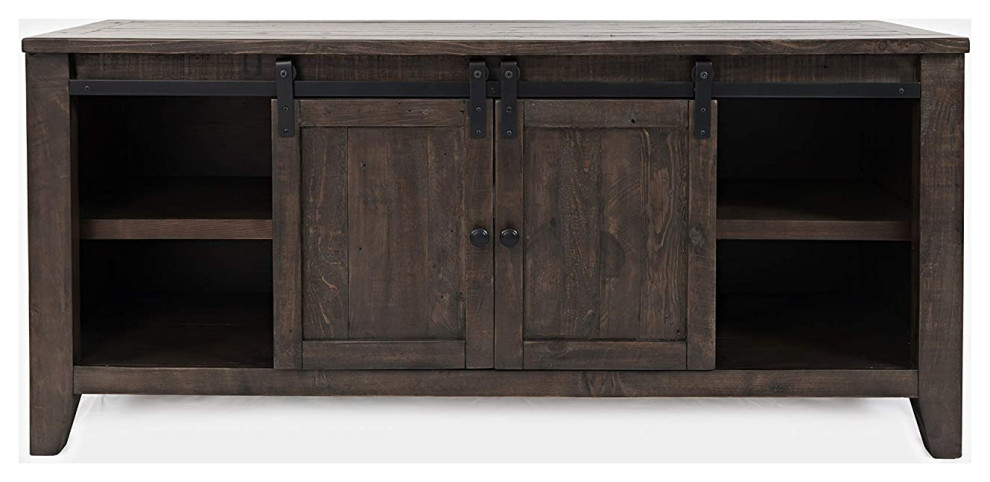 Madison County Reclaimed Pine 60 quotConsole With Barn Door   Rustic   Console Tables   by VirVentures  Houzz