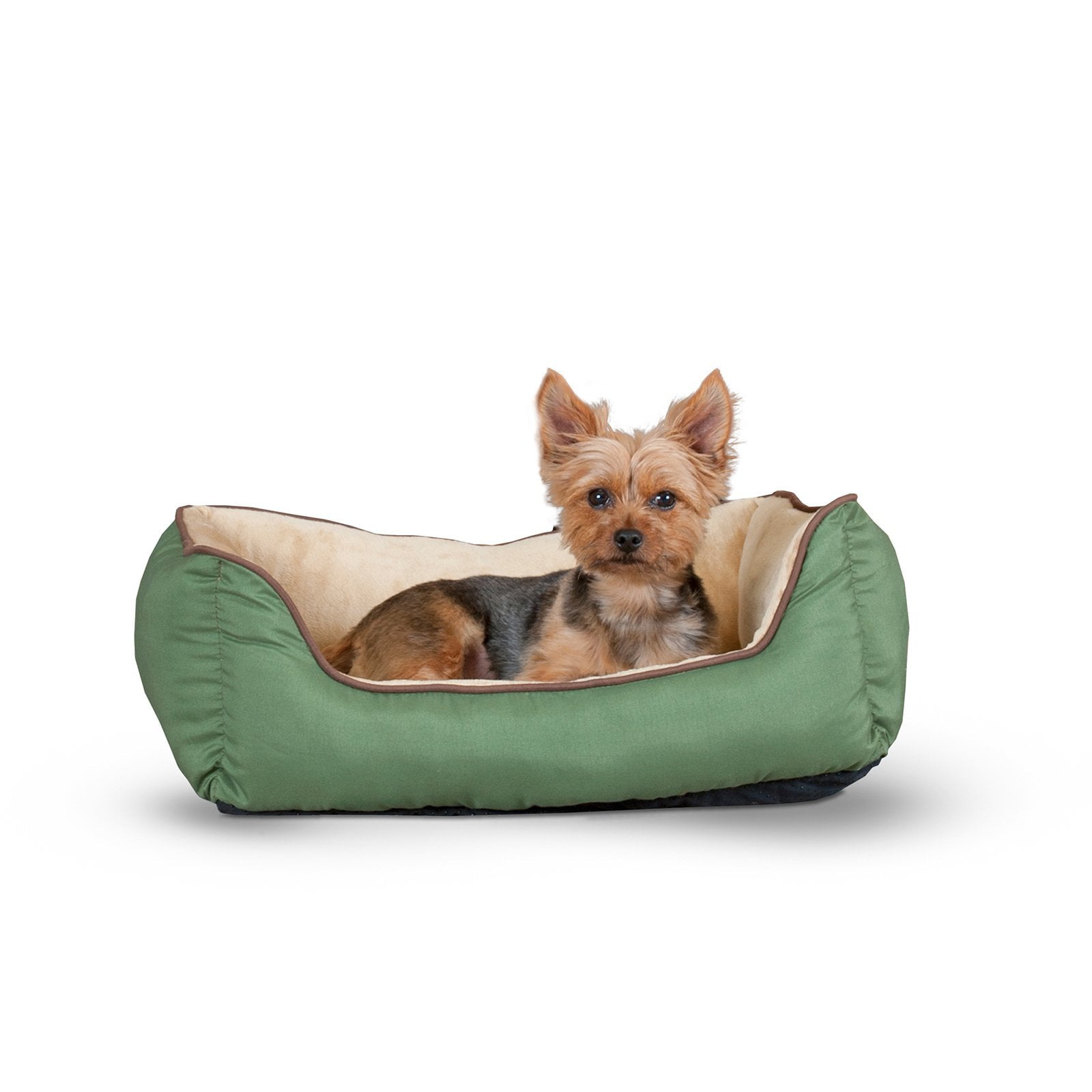 KandH Lounge Sleeper Pet Cat Bed， Mocha/Green