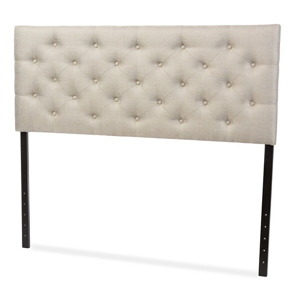 Viviana Modern and Contemporary White Faux Leather Upholstered Button-tufted Queen Size Headboard - - 35413338