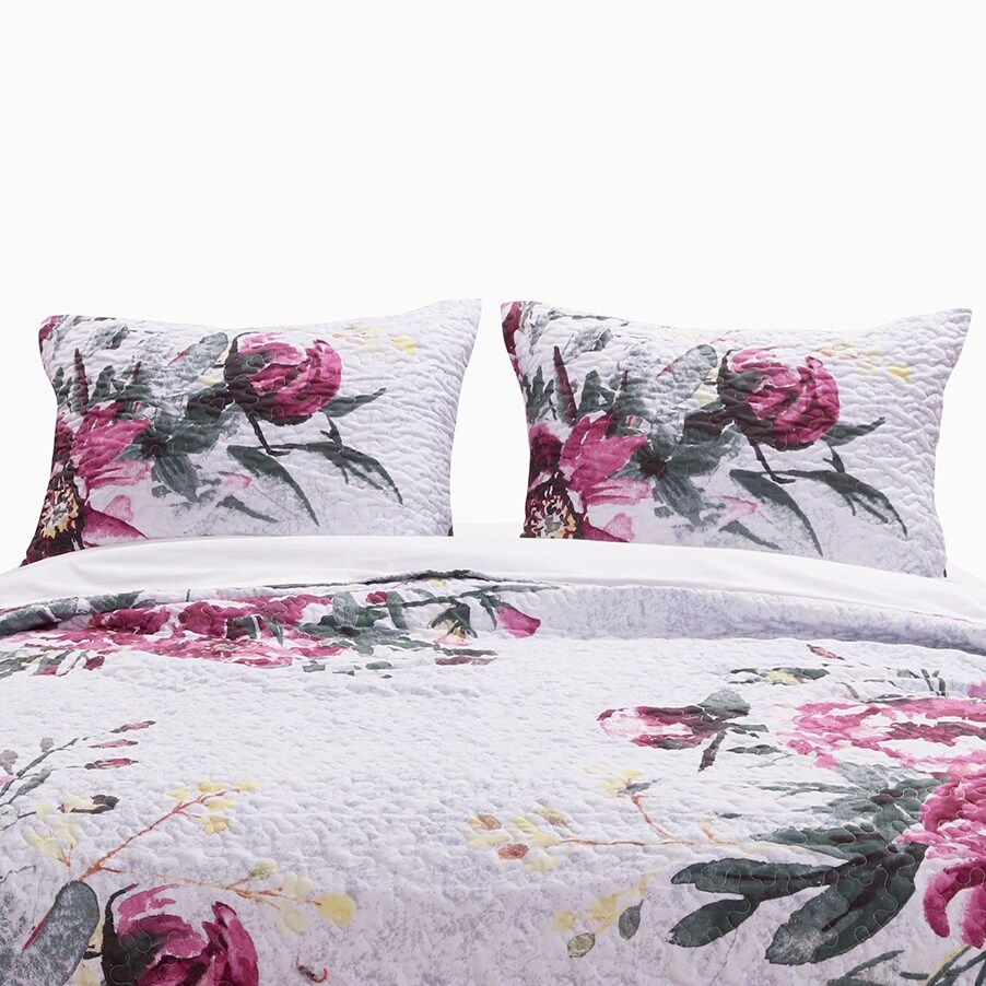 Greenland Home Rose Touch Quilted Pillow Shams  Set of Two