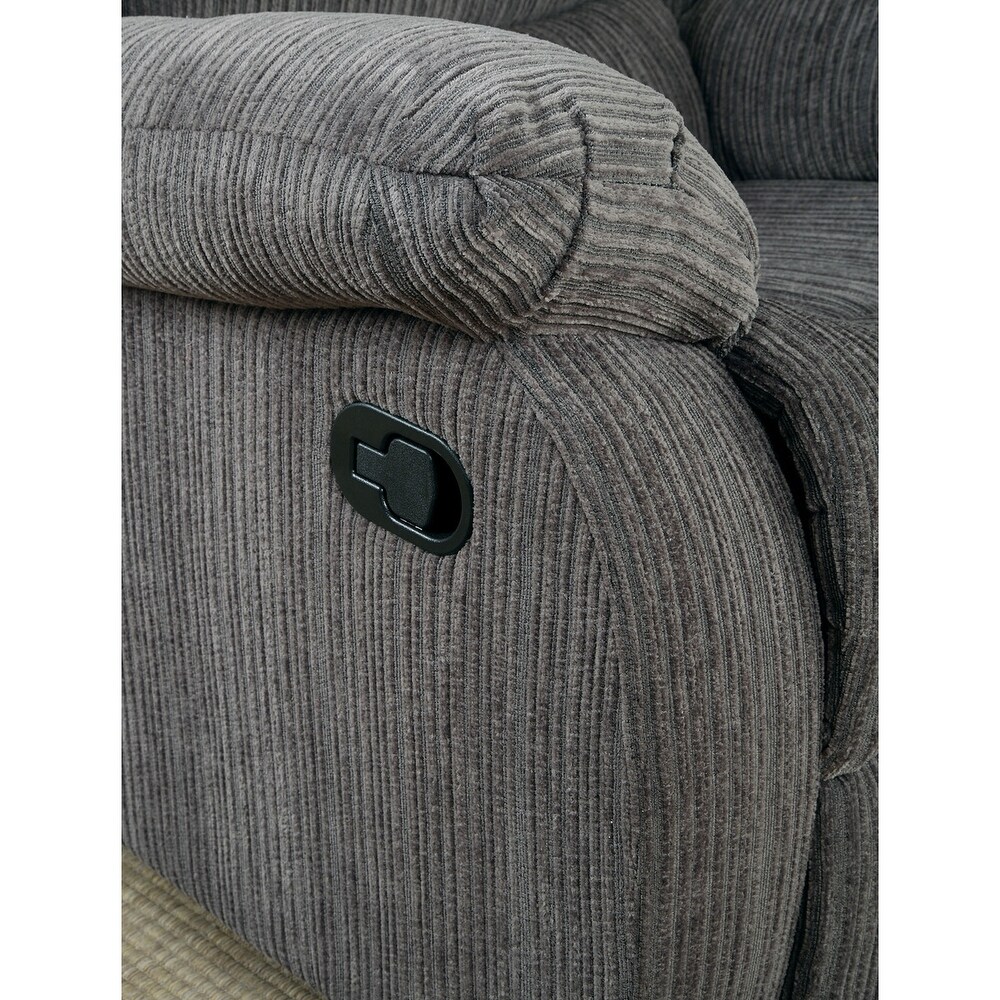 Chenille Upholstered Reclining Sofa Set in Gray