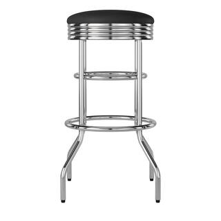 TRINITY 30 in. Chrome Swivel Cushioned Bar Stool TWE-1101