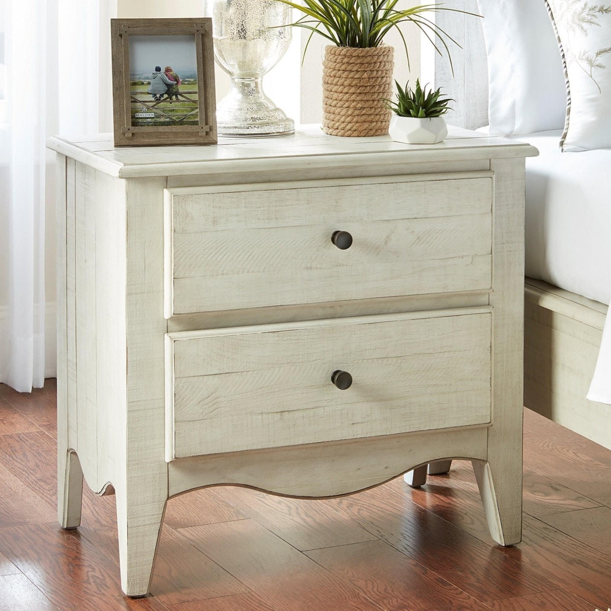 Cottage White 2 or 3 Drawer Nightstand