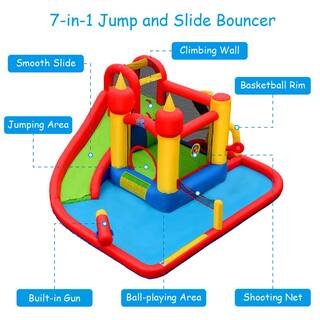 HONEY JOY Jumping Bounce House 14 ft. Inflatable Water Slide TOPB002069