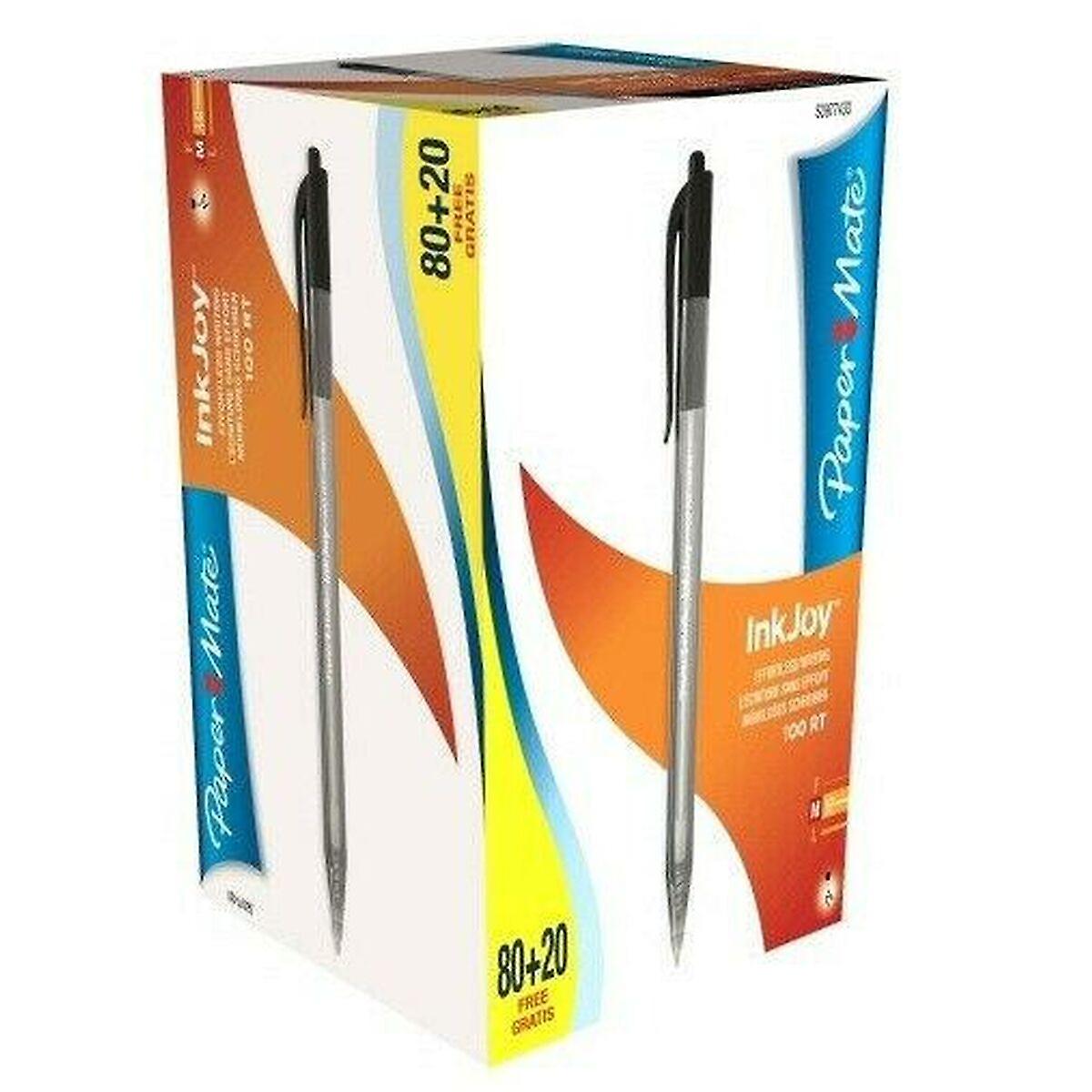 Pen Paper Mate Inkjoy 100 Retractable Black 100 Units