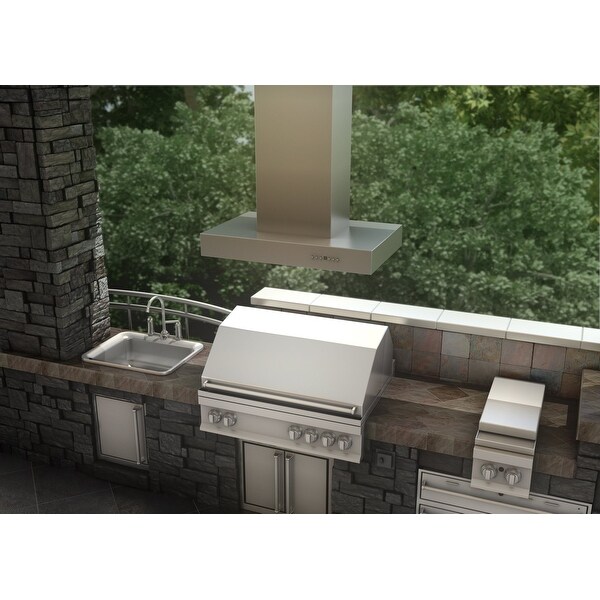 ZLINE Ducted Outdoor Island Mount Range Hood in Stainless Steel