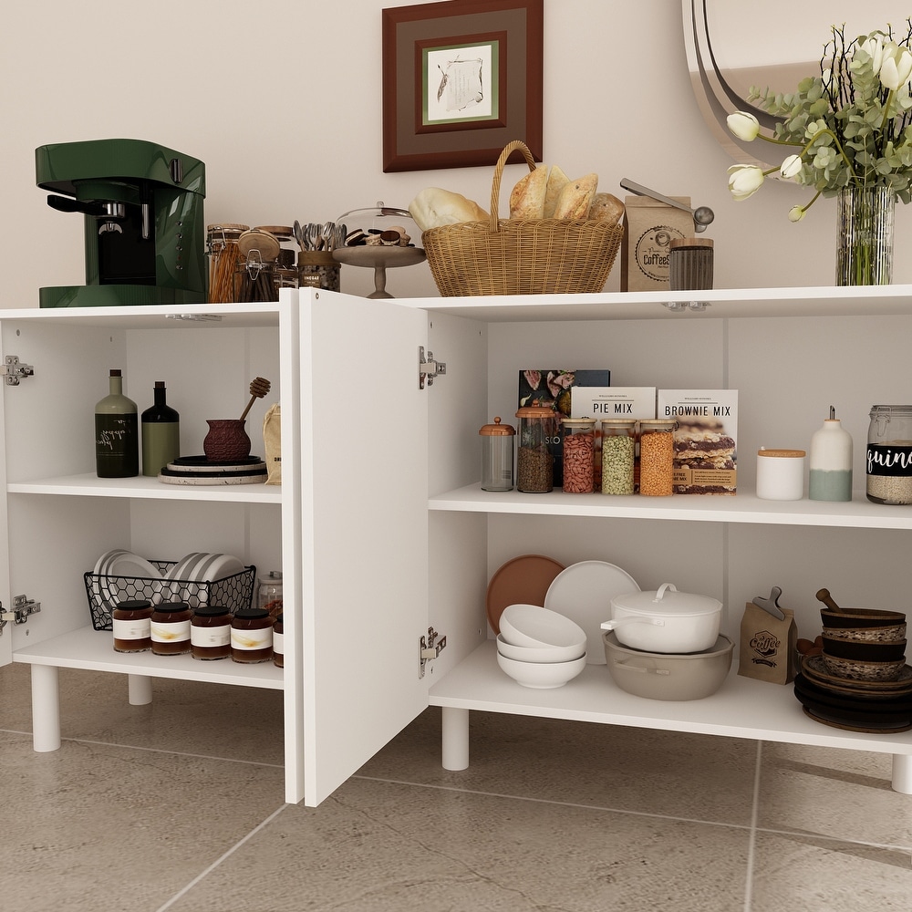 White MDF Sideboard Bookcase Kitchen Cabinet Buffet Credenza End Table