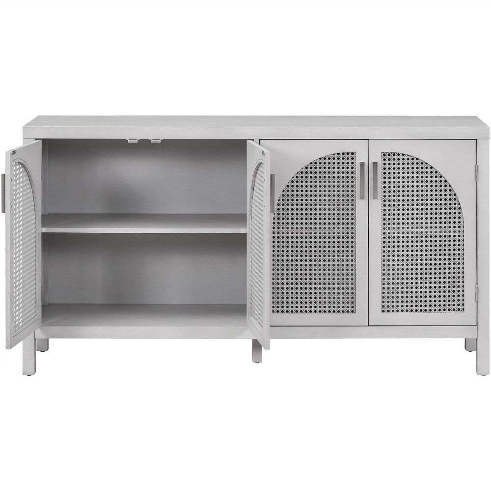 Large Storage Space Sideboard with Rattan Door