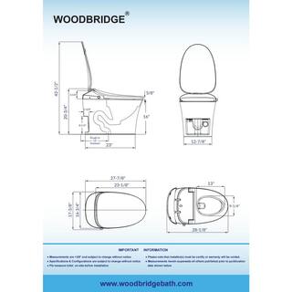 WOODBRIDGE Intelligent Comfort Height 1-Piece 1.1 GPF1.6 GPF Dual Flush Elongated Toilet in White Seat Included HT0068