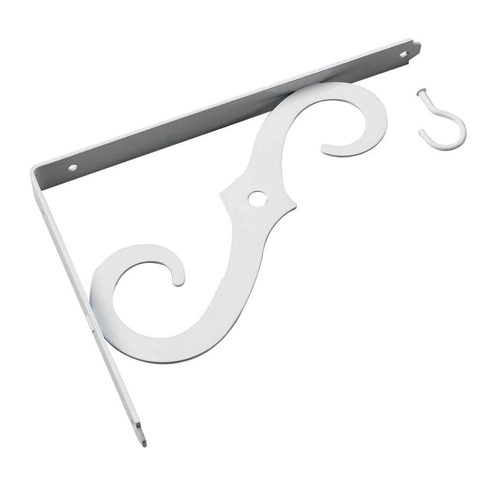 Onward 10 in. (254 mm) x 7 in. (178 mm) White Metal Ornamental Bracket 493W10R