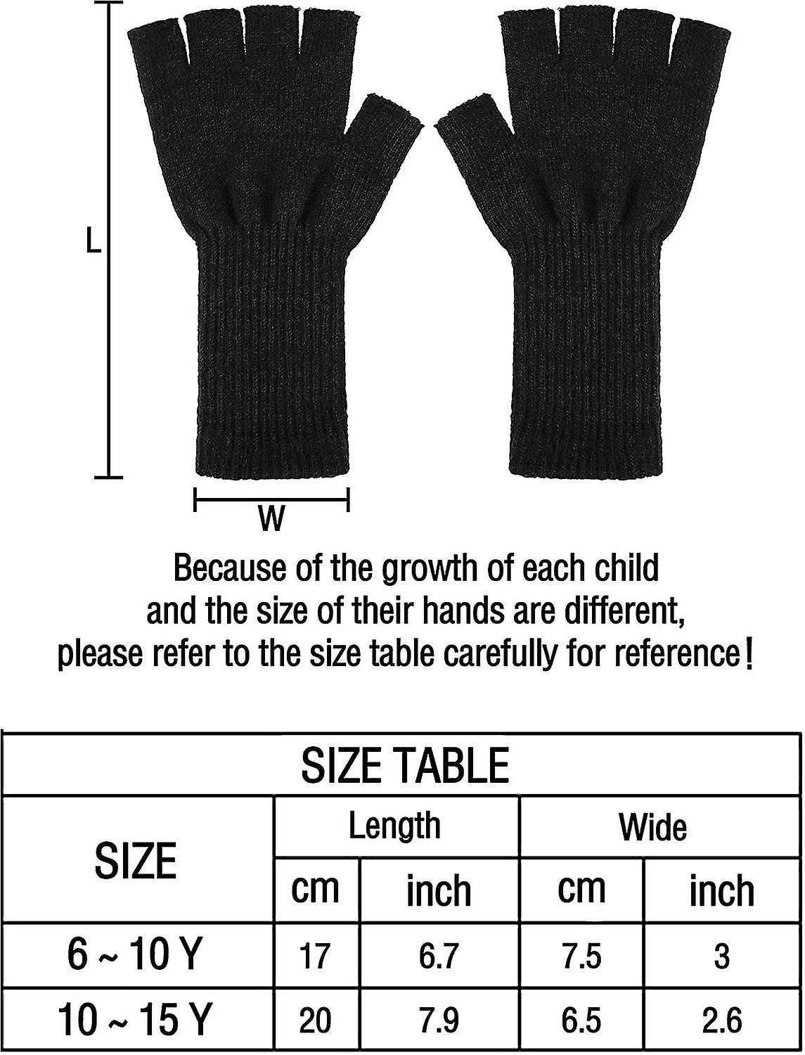 4 Pairs Kids Long Half Fingerless Gloves Knitted Arm Warmers Winter Long Half