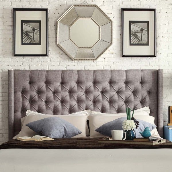 Naples Queen-size Wingback Button-tufted Headboard by iNSPIRE Q Artisan - - 9477539