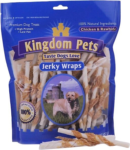 Kingdom Pets Chicken and Rawhide Jerky Wraps Dog Treats