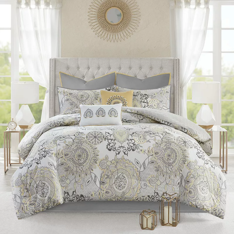 Madison Park Loleta 8-piece Reversible Comforter Set with Throw Pillows