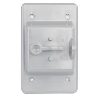 Commercial Electric Gray 1-Gang Non-Metallic Weatherproof Toggle Switch Cover WTC100PG