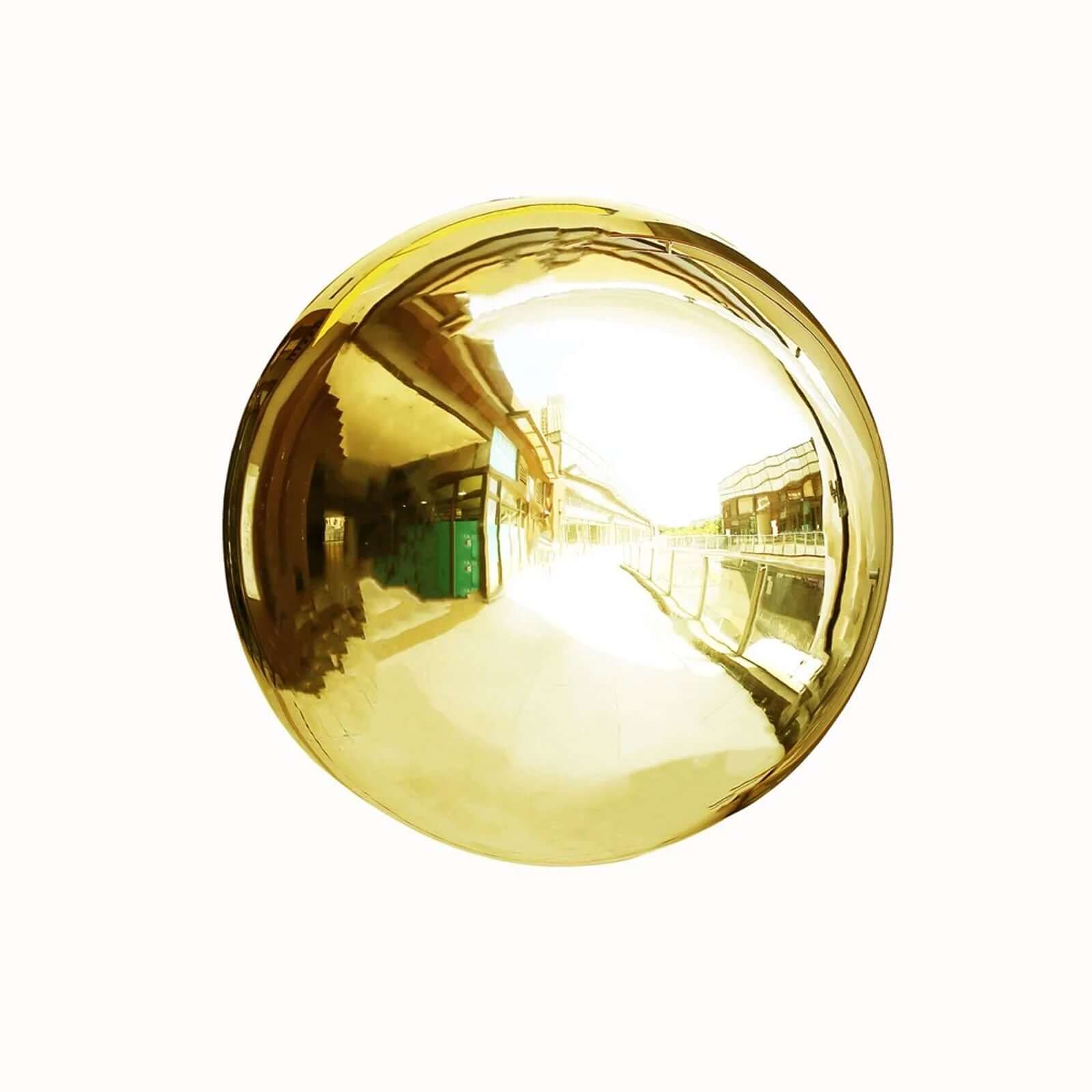 Gold Stainless Steel Gazing Globe Mirror Ball, Reflective Shiny Hollow Garden Sphere - 20