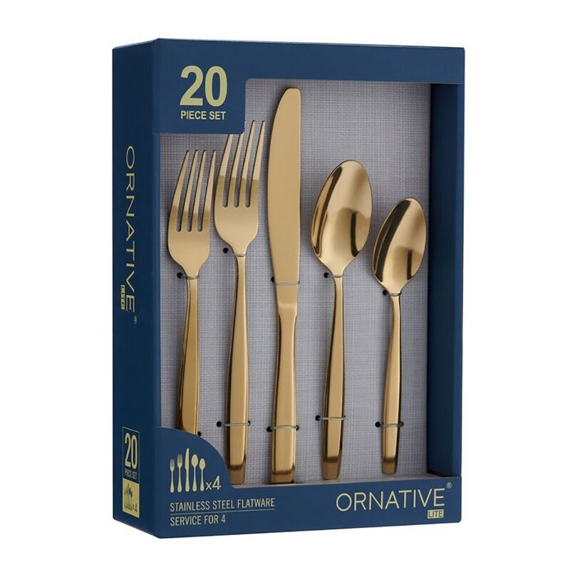 Ornative AMIAS 18/0 Stainless Steel 20 Pieces Flatware Set   10.63\