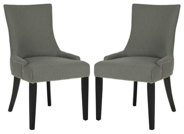 De De 19 quoth Dining Chair Silver Nail Heads set of 2 Granite   Transitional   Dining Chairs   by Love Sofa  Houzz