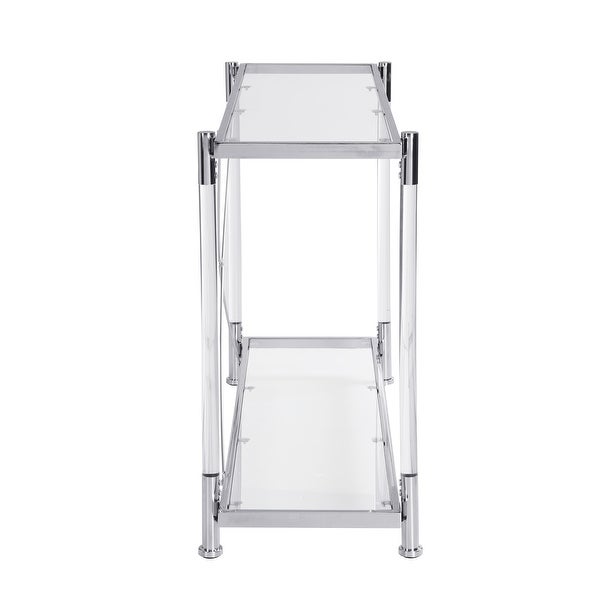 Acrylic Glass Side Table Sofa Table 2 Tier Console Table