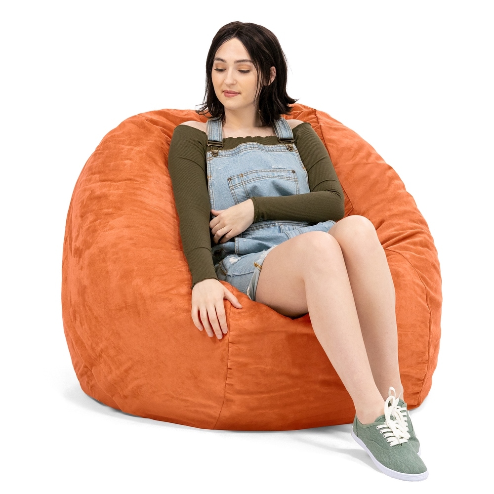 Jaxx 4 Foot Saxx Large Bean Bag Chair and Lounger for Teens and Adults   Microsuede