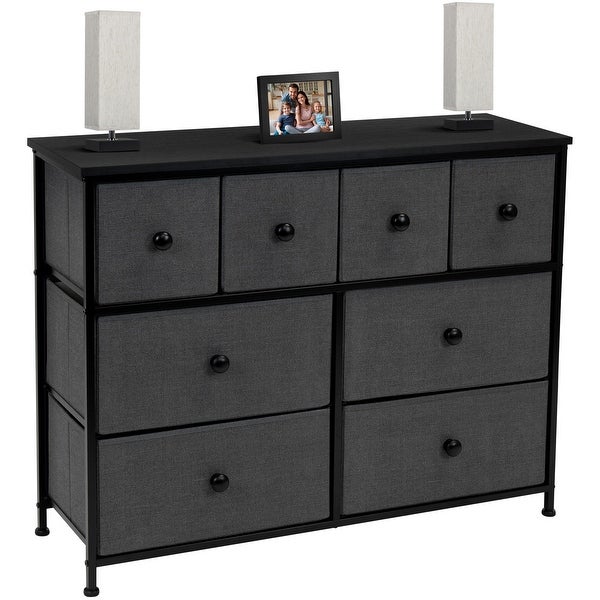 Dresser w/ 8 Drawers - Furniture Storage Chest Tower Unit for Bedroom (Black) - - 35443630