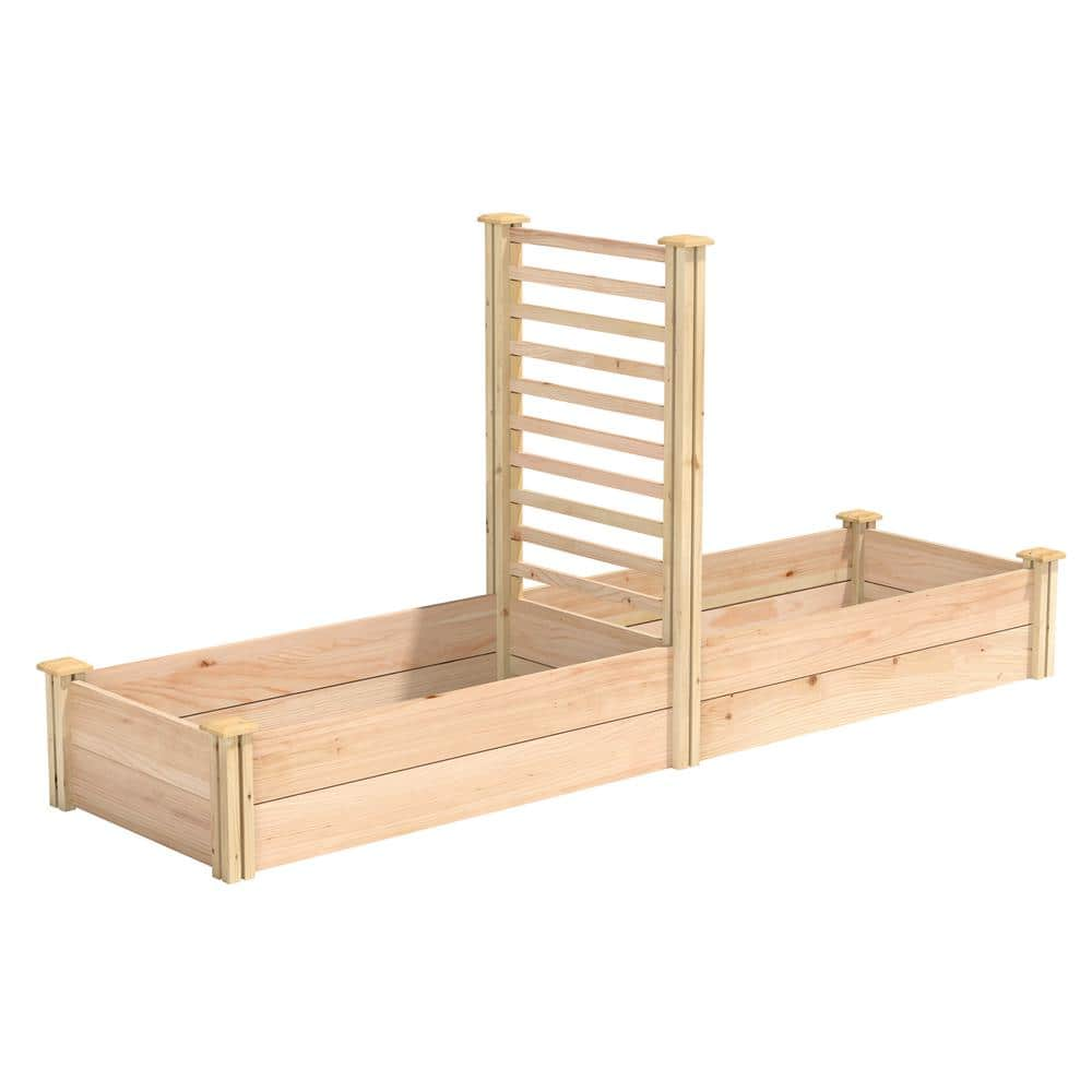 Miracle-Gro 96 in. L x 24 in. W x 11 in. H Cedar Raised Garden Bed with Trellis RCMG2811TRE