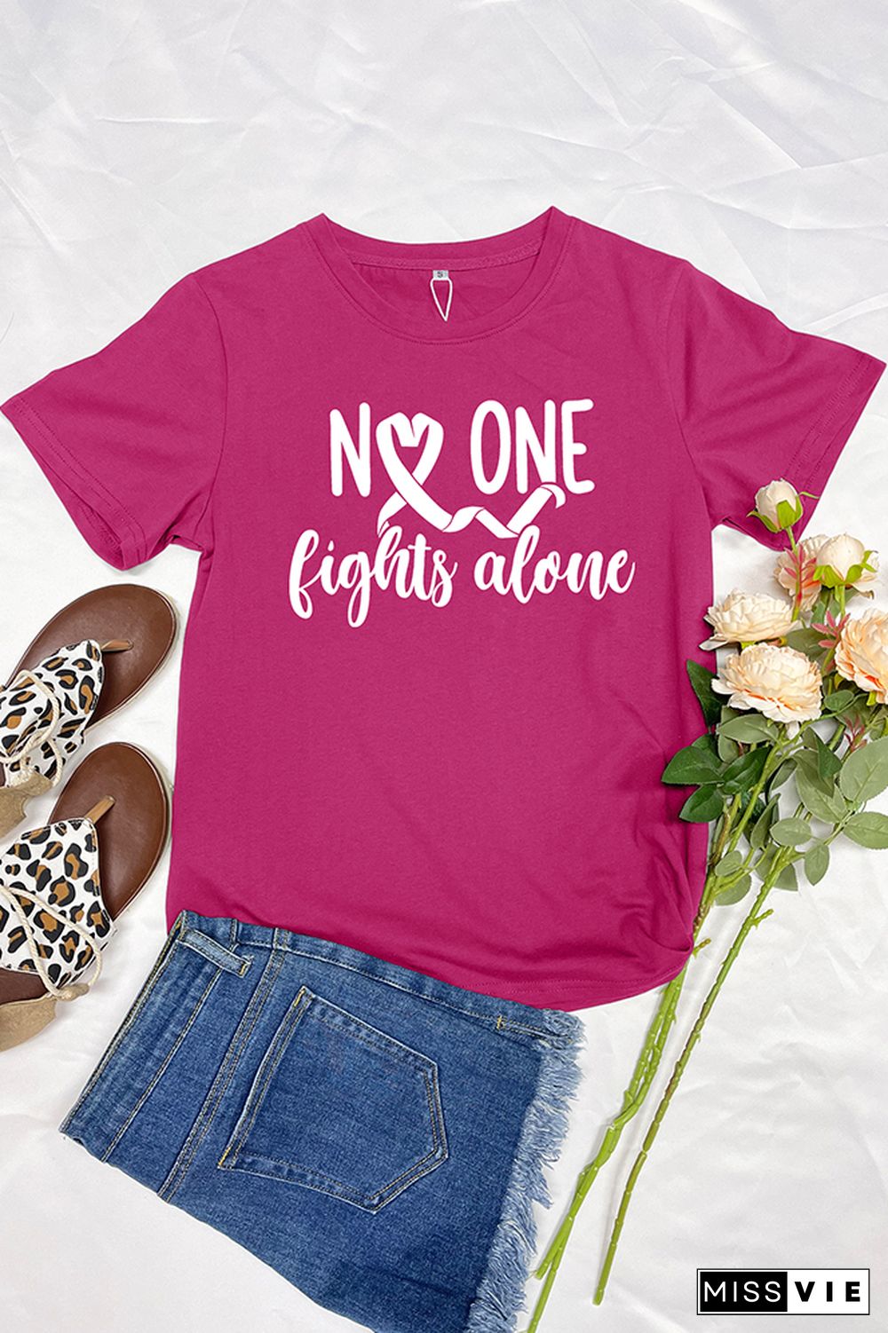 No One Fights Alone Graphic Tee Wholesale