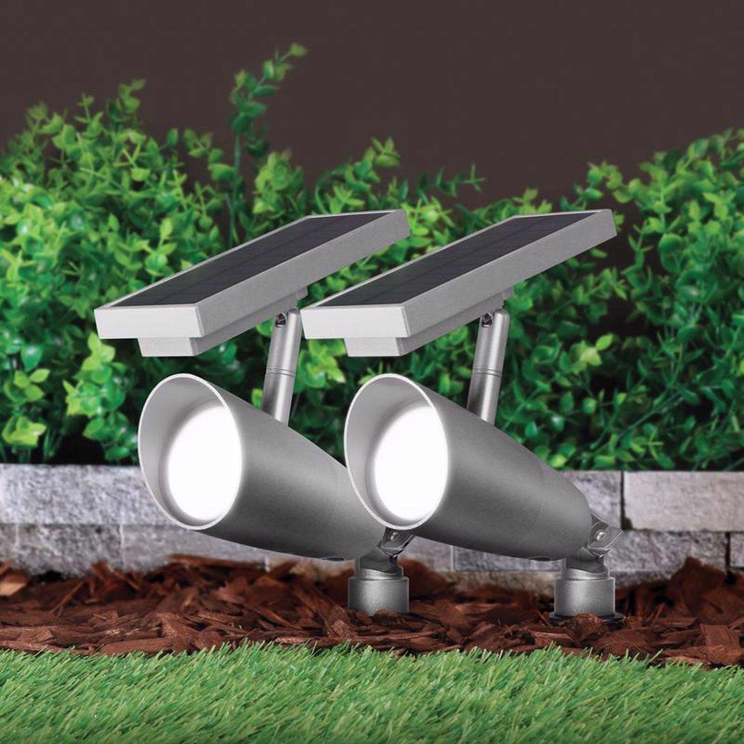 Feit Smart Home Dusk to Dawn Solar Powered LED Nickel Smart-Enabled Spotlight