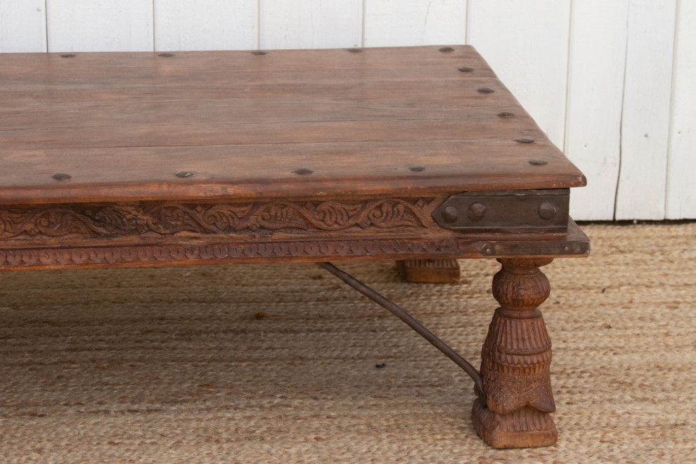 Antique Rustic Takhat Teak Coffee Table   Eclectic   Coffee And Accent Tables   by De cor  Houzz