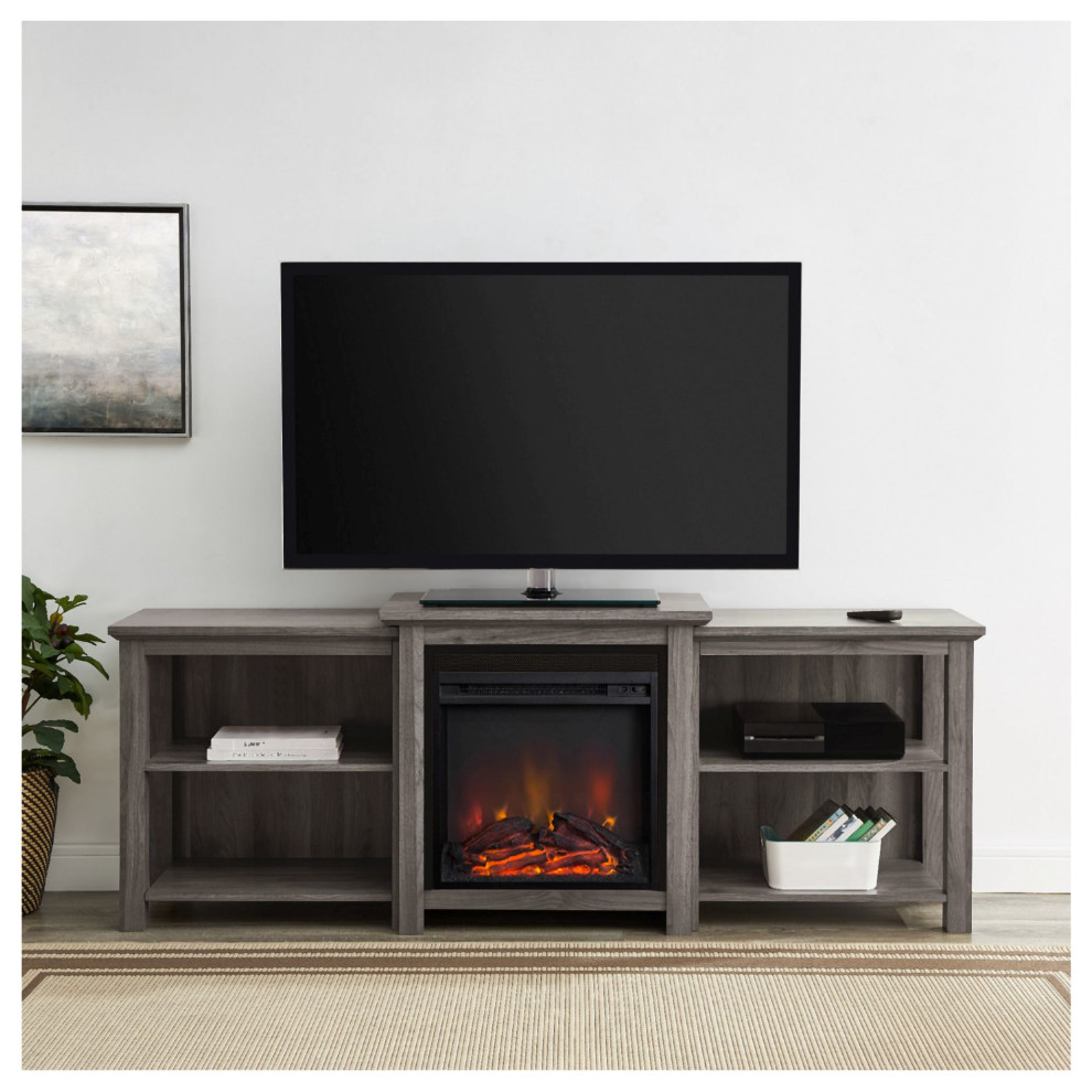 Bellevue WEIF28801 Traditional 70 quotTiered Top Open Shelf TV Stand   Transitional   Entertainment Centers And Tv Stands   by Buildcom  Houzz