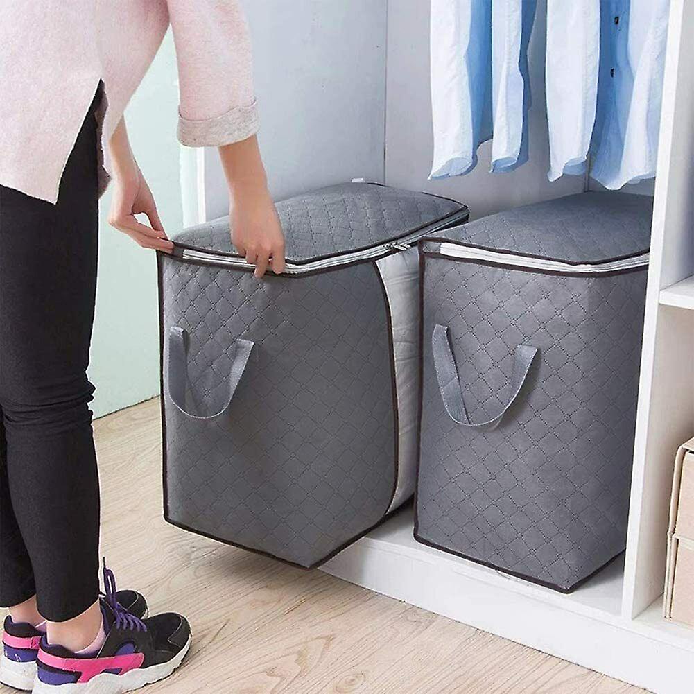 Clothes Storage Bag 90l Large Capacity Organizer Foldable Zipper Clear Window