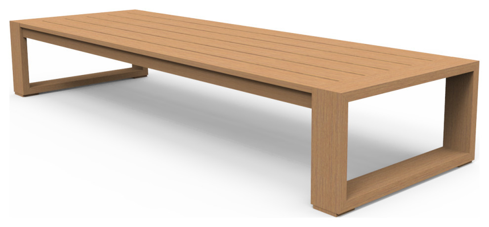 Brixton Table  Wire Brushed Natural Teak Wood   Transitional   Coffee Tables   by Cavan  Houzz