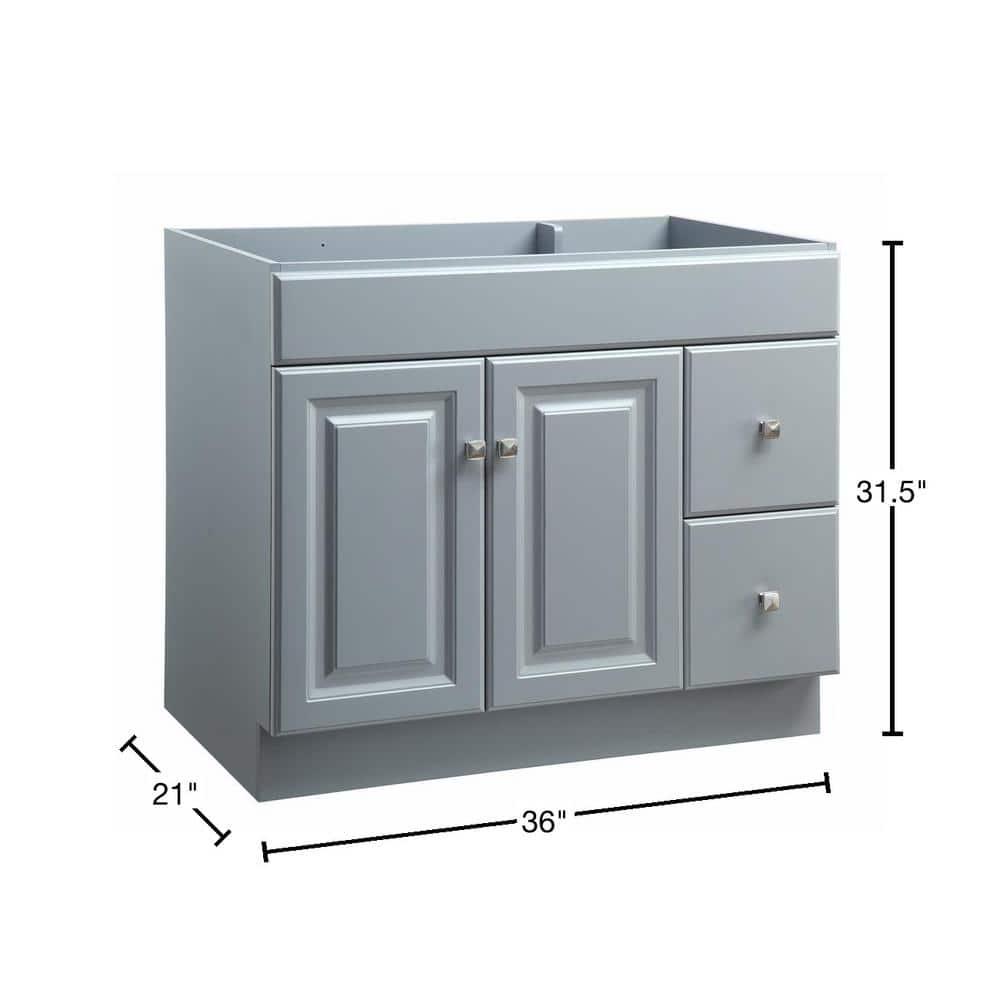 Design House Wyndham 36 in W x 21 in D Ready to Assemble Bath Vanity Cabinet Only in Gray