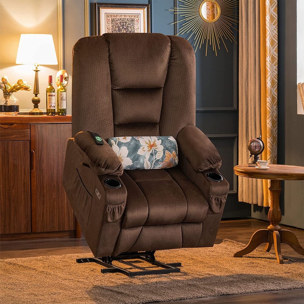 MCombo Large Electric Power Lift Recliner Chair with Massage and Heat for Elderly  Fabric 7549