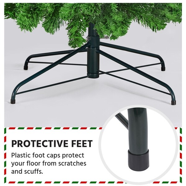 Yaheetech Prelit Flocked Artificial Christmas Tree with Foldable Stand