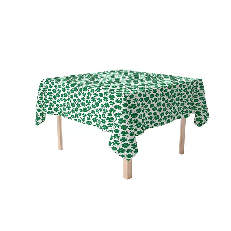 Square Tablecloth， 100% Polyester， 70x70， St. Patrick's Day Shamrock Decoration