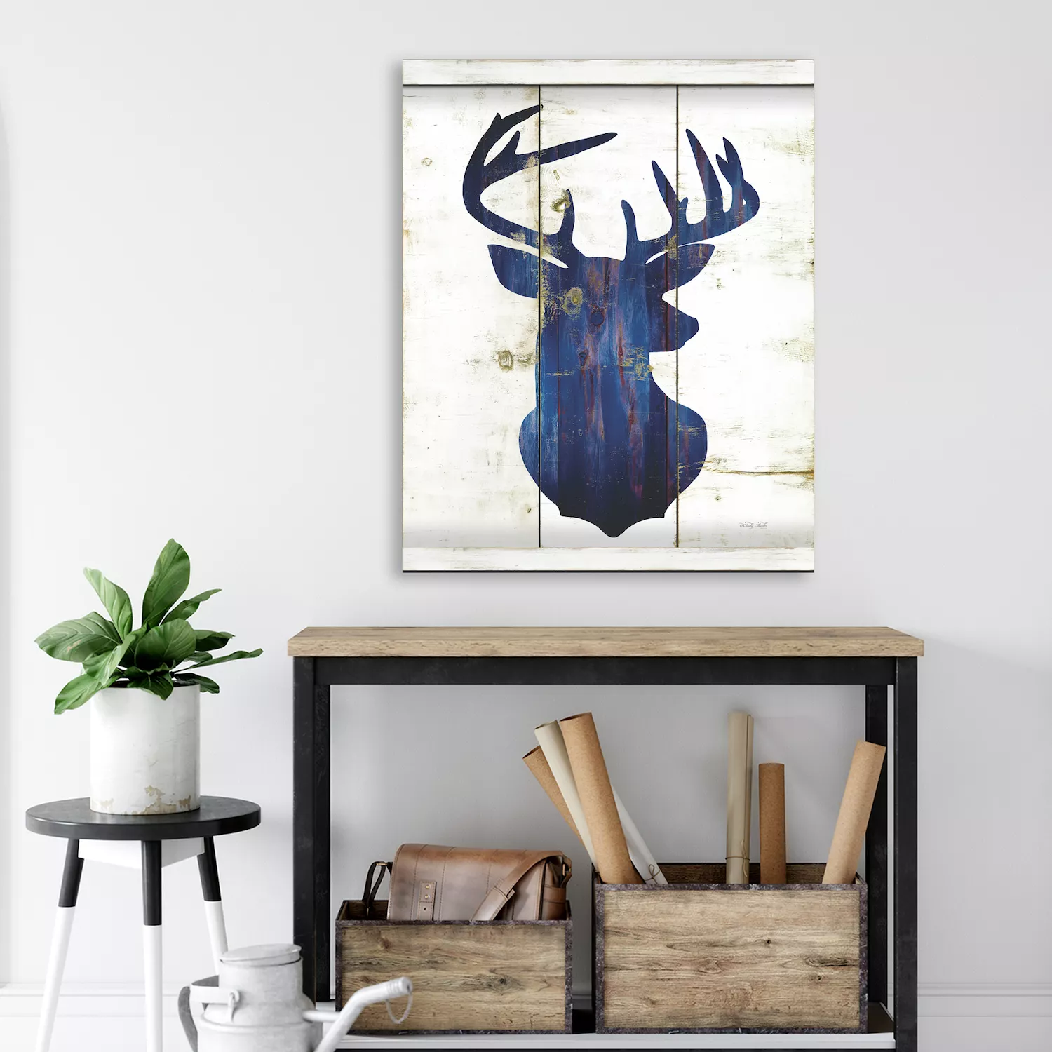 COURTSIDE MARKET Navy Blue Buck Canvas Wall Art