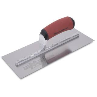 MARSHALLTOWN 10-12 in. x 4-12 in. Curved Durasoft Handle Stainless Steel Finishing Trowel MXS91SSD