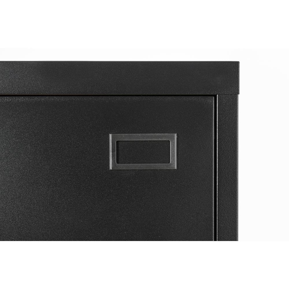 Tatahance Black Metal Steel Lateral Filing Cabinet with Large Deep Drawers Locked by Keys W25262859-Z