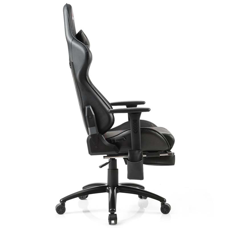 Massage Gaming Chair, Adjustable Ergonomic High-Back E-Sports Racing Chair, Swivel Office PC Chair with Footrest & Lumbar Support