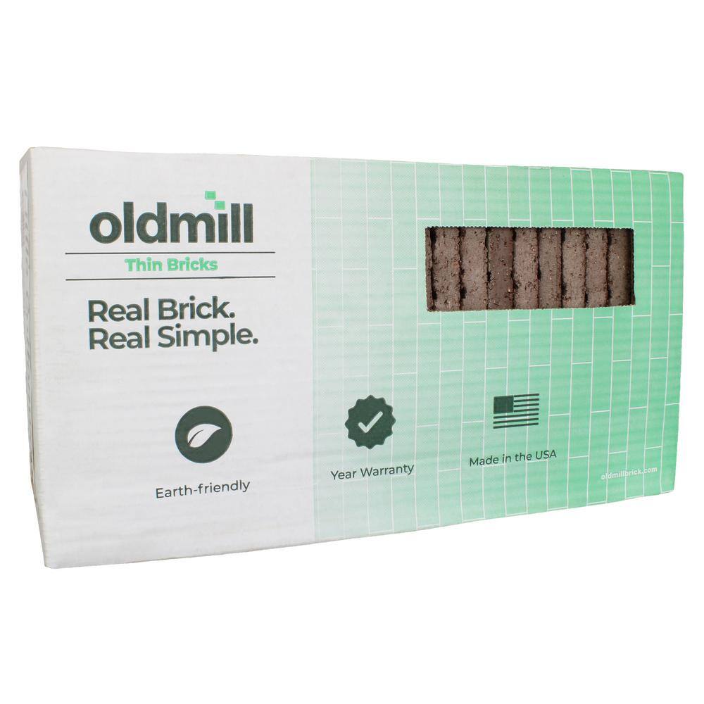 Old Mill Brick 0.625 in. x 2.25 in. x 7.625 in. Vintage Oak Thin Brick Singles ( Box of 42-Bricks) TB-270015CS