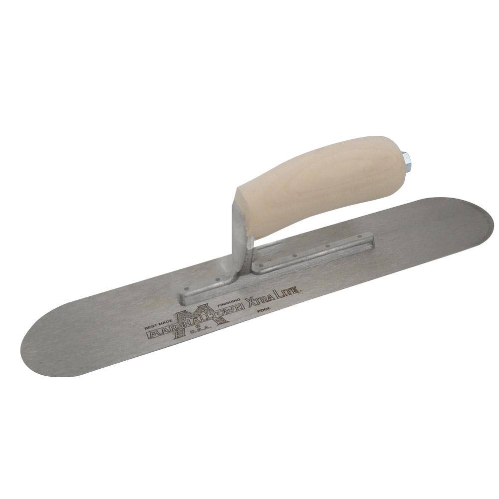 MARSHALLTOWN 14 in. x 3 in. Exposed Rivet PoolSaver Trowel - Curved Wood Handle SP143PR6