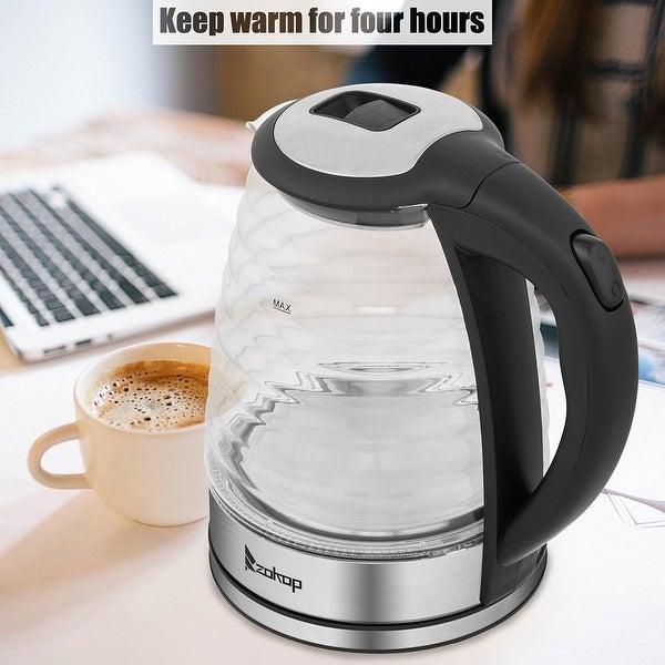 1.8L 1100W Stainless Steel Electric Kettle with Seven Colors Of Lights