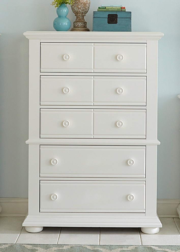 Emma Mason Signature River Banks 5 Drawer Chest in Oyster White   Traditional   Accent Chests And Cabinets   by Emma Mason  Houzz