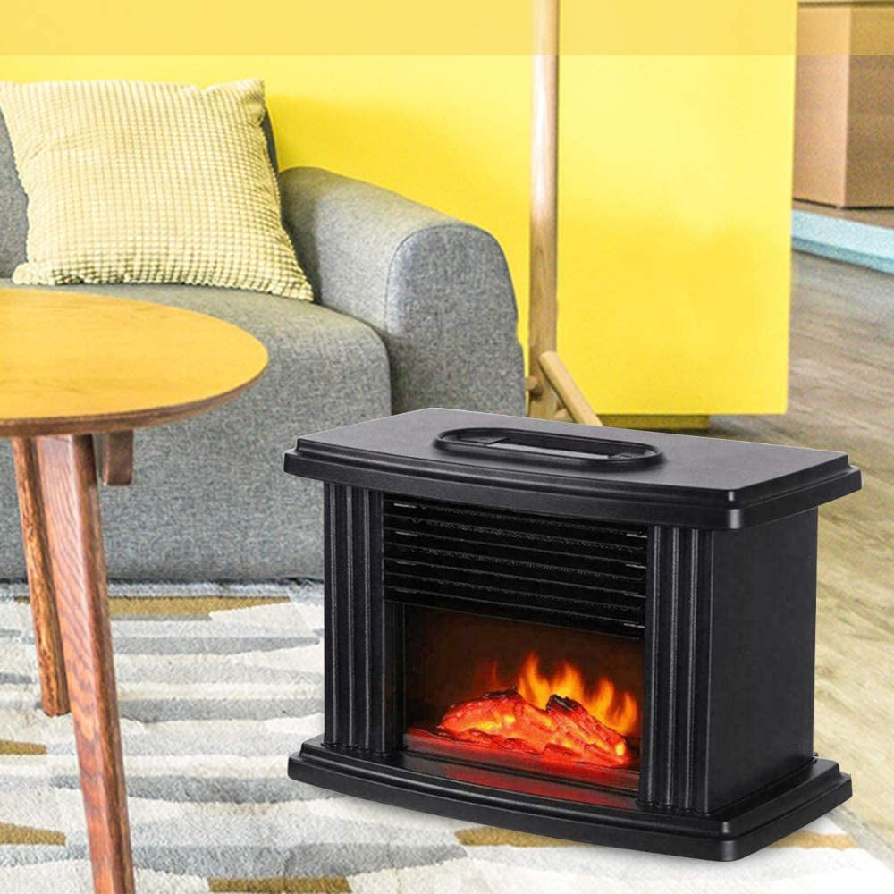 TFCFL 1000W Electric Fireplace Fast Heating Space Heater 3D Flame Stove Log Burner