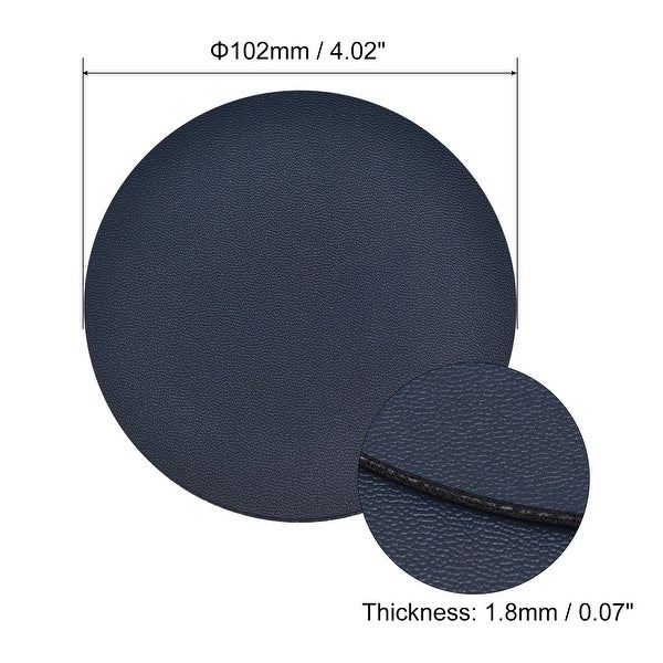 102mmRound Coasters PU Cup Mat Pad for Tableware Dark Blue 8pcs - Dark Blue