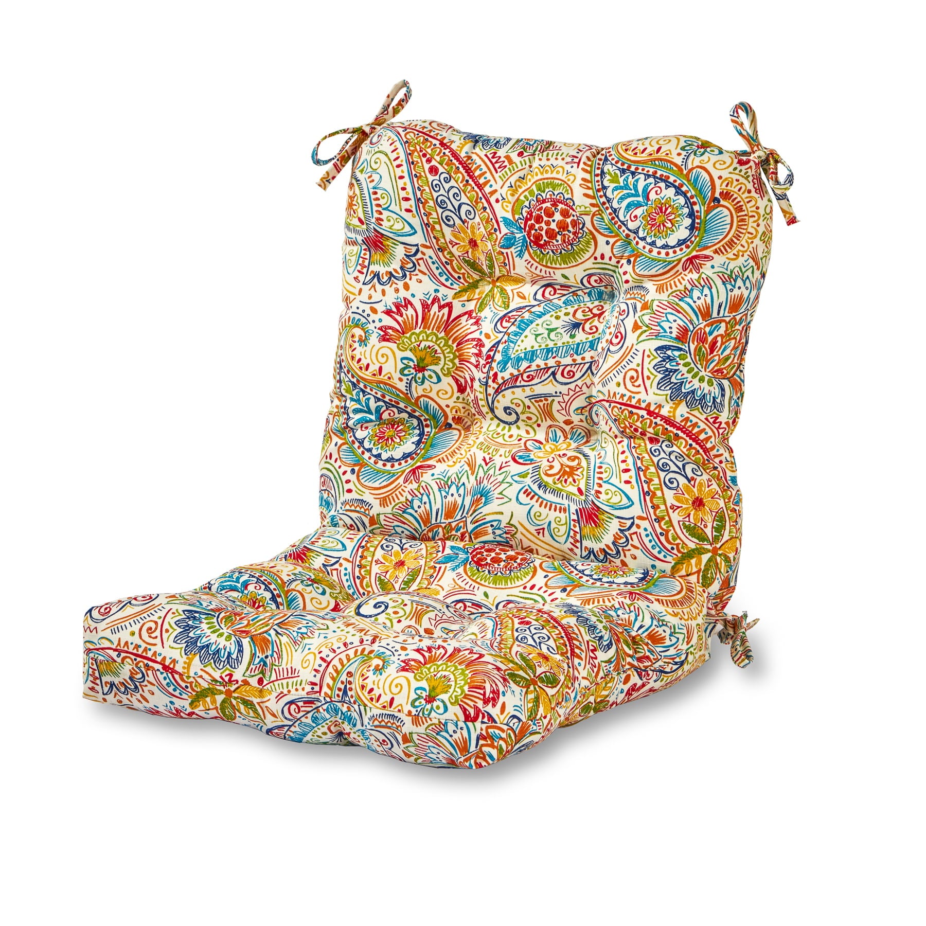 Greendale Home Fashions Jamboree Paisley 42 x 21 in. Outdoor Reversible Tufted Chair Cushion