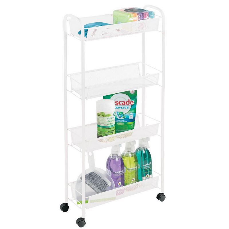 mDesign Portable Metal Rolling Laundry Cart